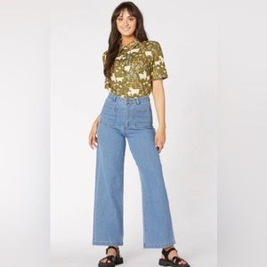 Princess Highway “Elena” Wide Leg Retro Jeans - Light Wash